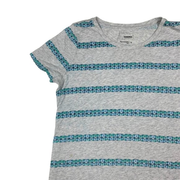 (Up To 50% Off SALE) Sonoma Casual Striped Crewneck T-Shirt - Picture 2 of 3